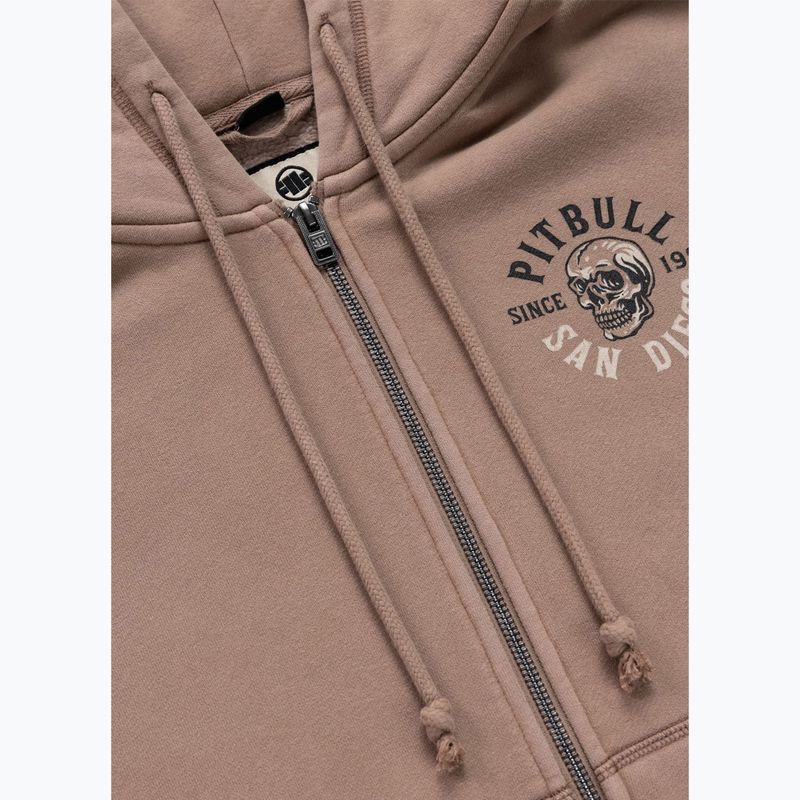 Дамски суитшърт Pitbull Skull Surf Hooded Zip chocolate mousse 9