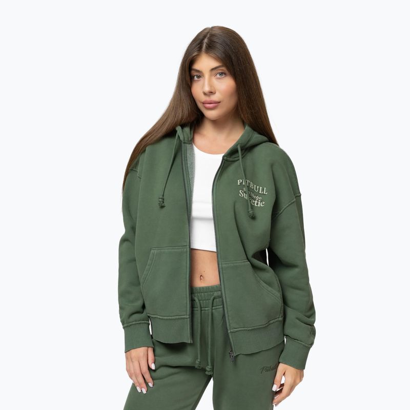 Дамски суитшърт Pitbull Sweetie Hooded Zip sage green 4