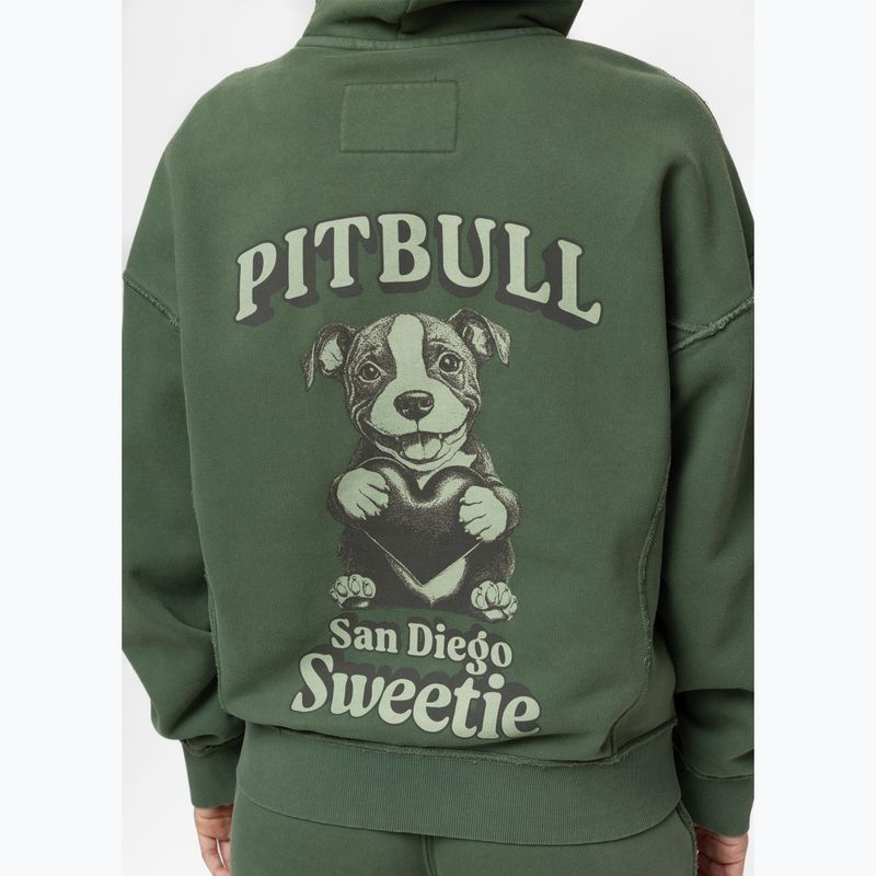Дамски суитшърт Pitbull Sweetie Hooded Zip sage green 5