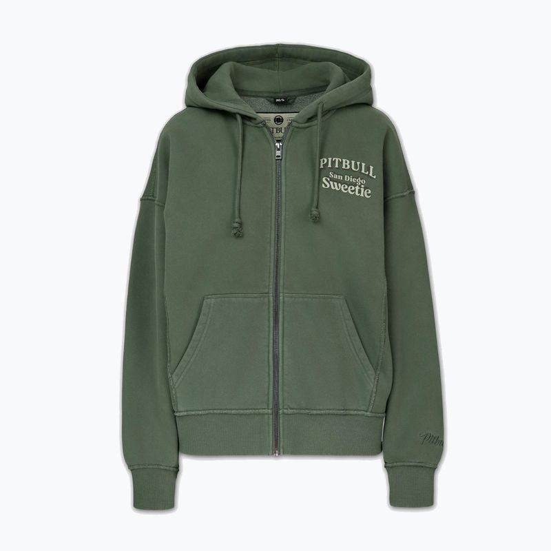 Дамски суитшърт Pitbull Sweetie Hooded Zip sage green 6