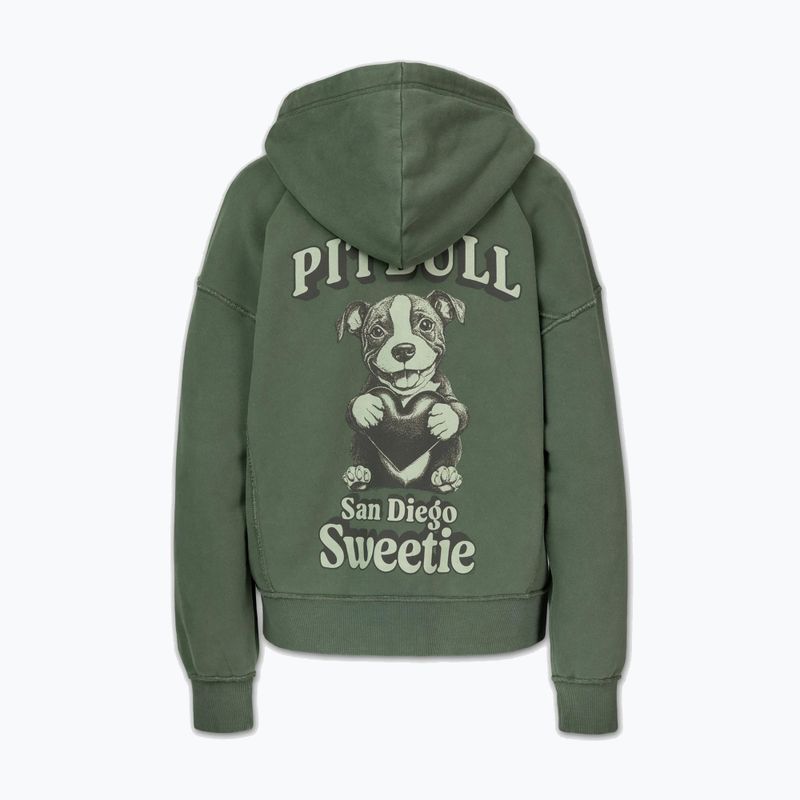 Дамски суитшърт Pitbull Sweetie Hooded Zip sage green 7