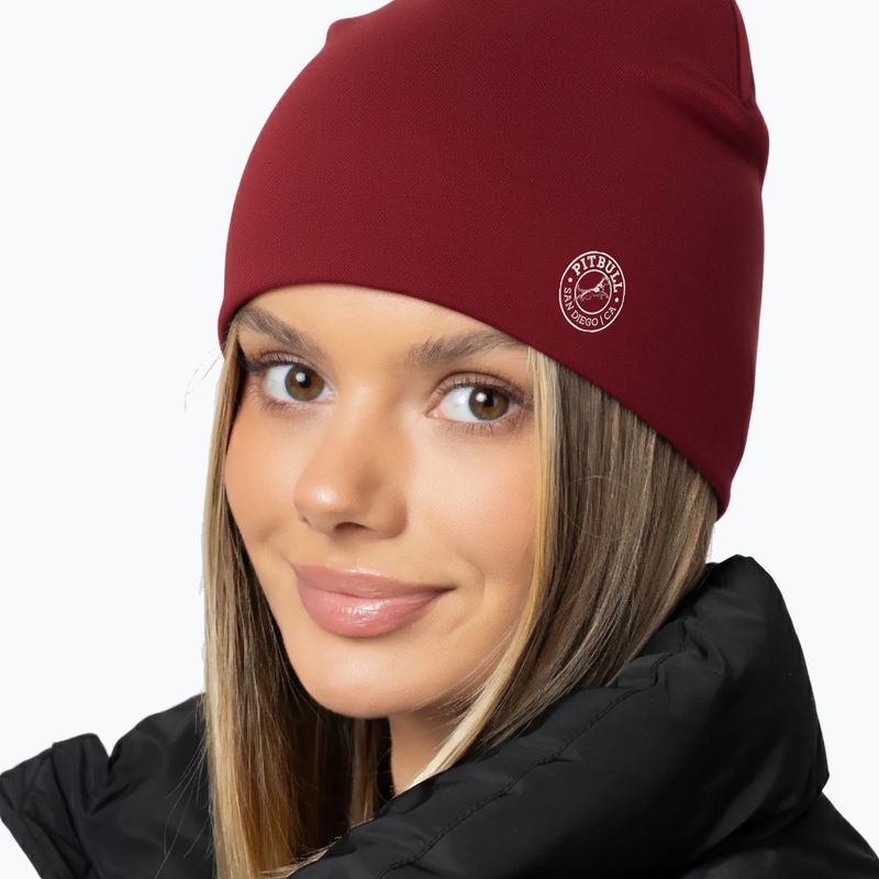 Зимна шапка Pitbull San Diego Ca Beanie burgundy 4