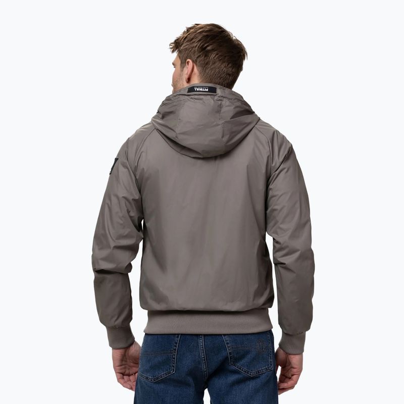 Мъжко яке Pitbull Athletic Logo Nylon Hooded taupe 3