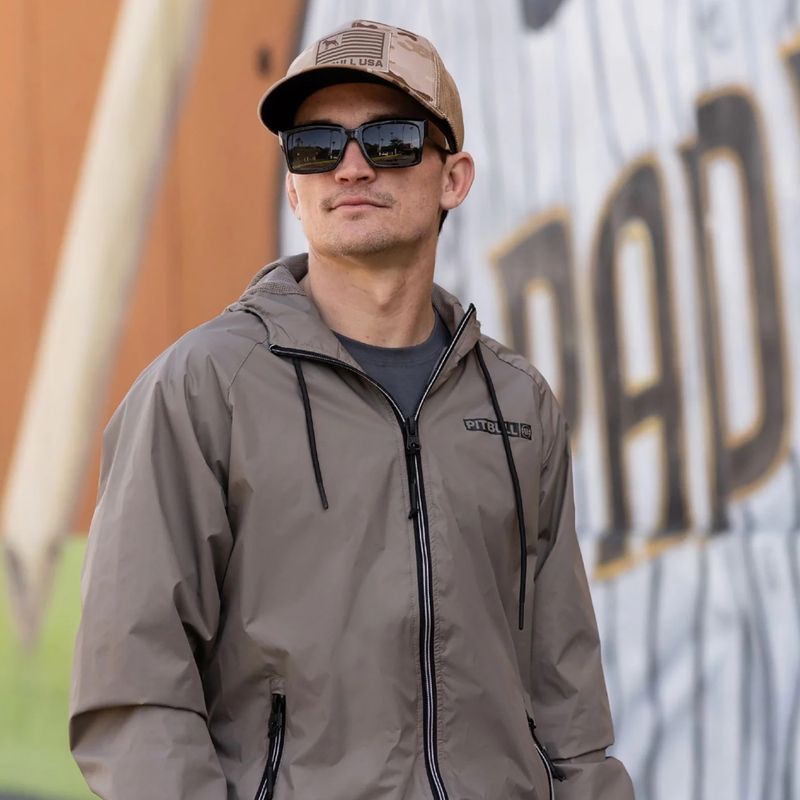 Мъжко яке Pitbull Athletic Logo Nylon Hooded taupe 14