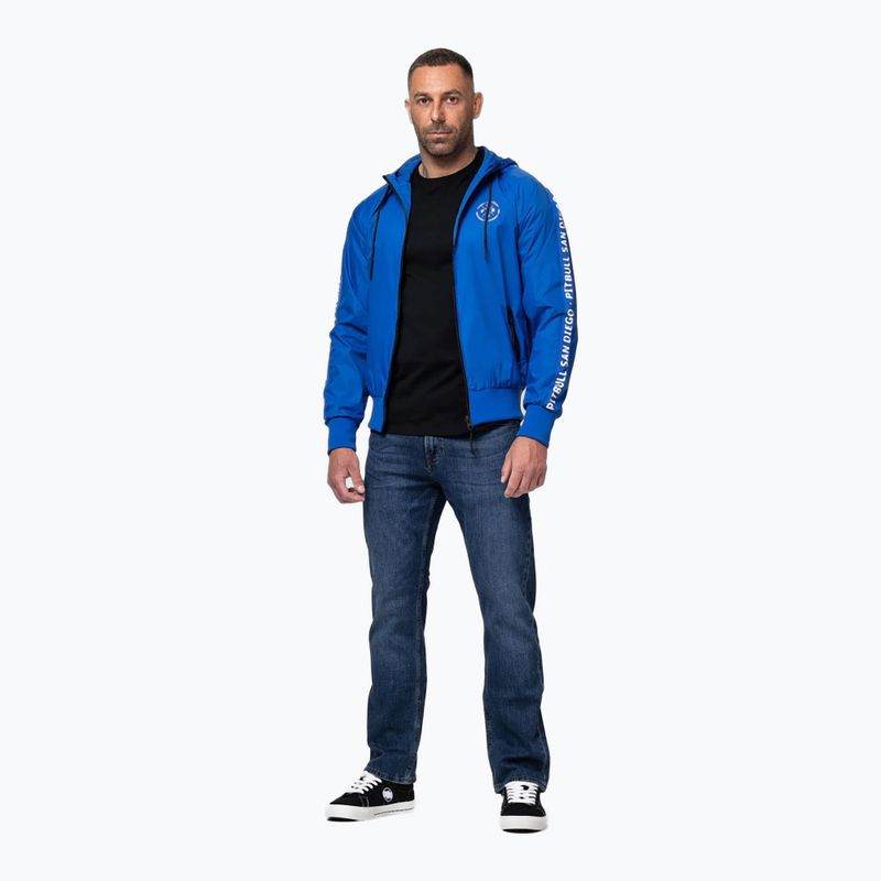 Мъжко яке Pitbull Athletic Tape Nylon Hooded electric blue 2