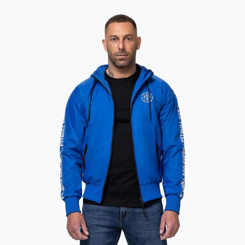 Мъжко яке Pitbull Athletic Tape Nylon Hooded electric blue 4