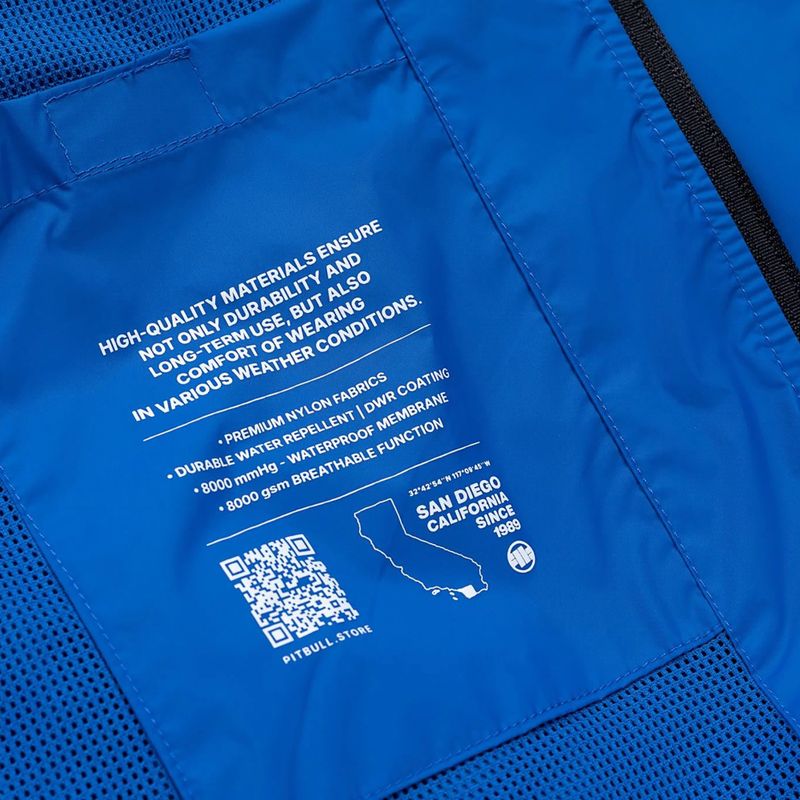 Мъжко яке Pitbull Athletic Tape Nylon Hooded electric blue 15