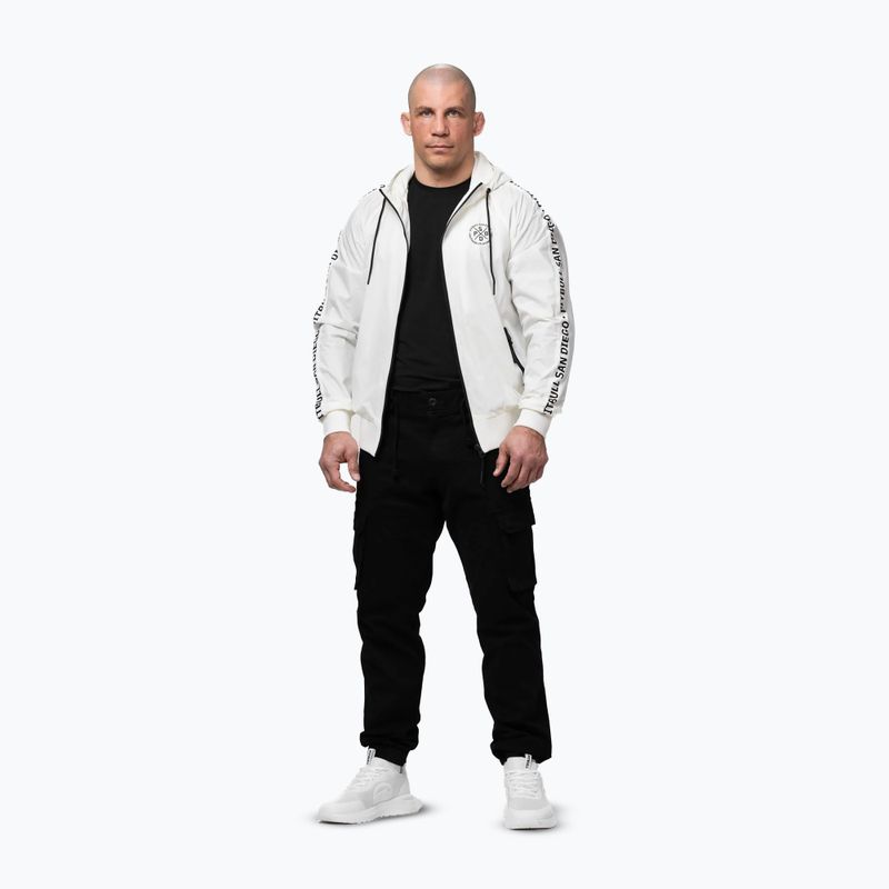 Мъжко яке Pitbull Athletic Tape Nylon Hooded off white 2