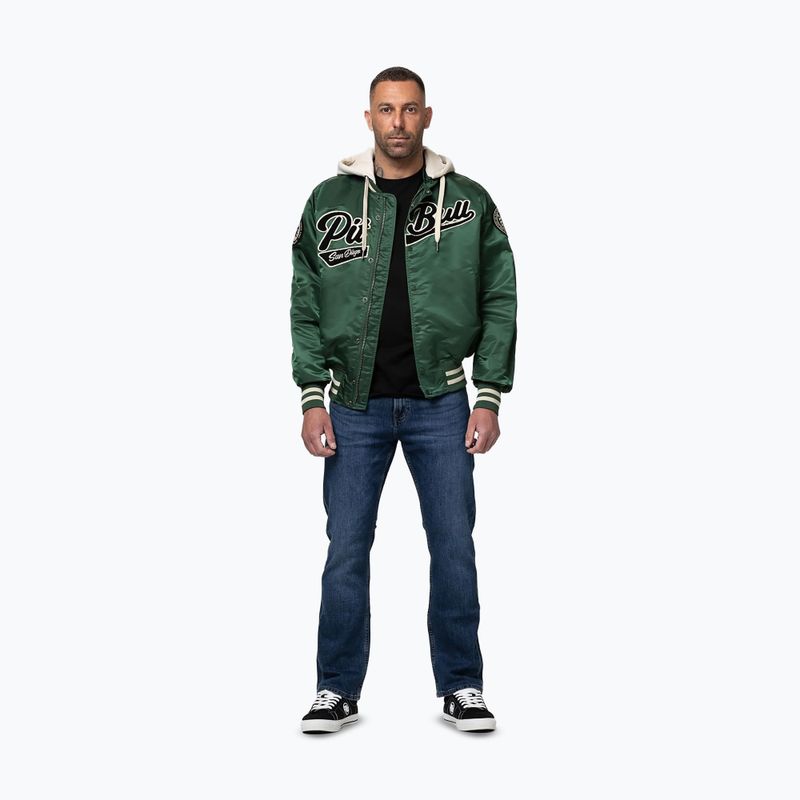 Мъжко яке Pitbull Mason San Diego Baseball Hooded bottle green/beige 2