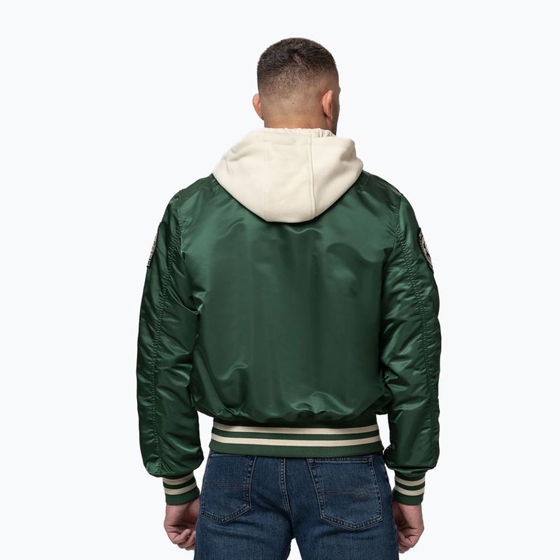 Мъжко яке Pitbull Mason San Diego Baseball Hooded bottle green/beige 3
