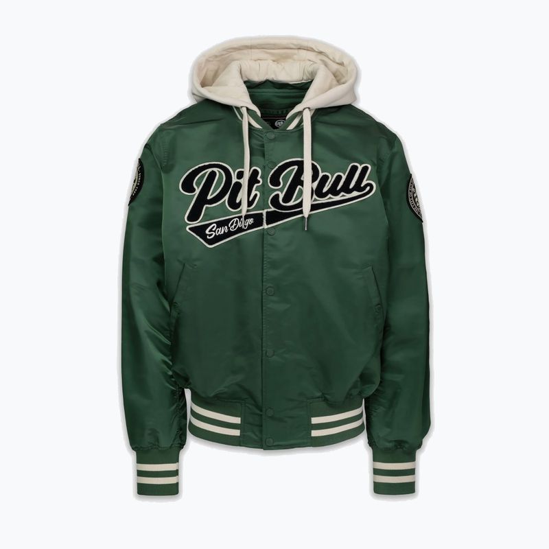 Мъжко яке Pitbull Mason San Diego Baseball Hooded bottle green/beige 4