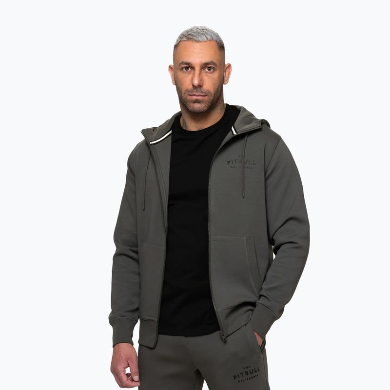 Мъжки суитшърт Pitbull Sampson Hooded Zip Sweatshirt grey/green 4