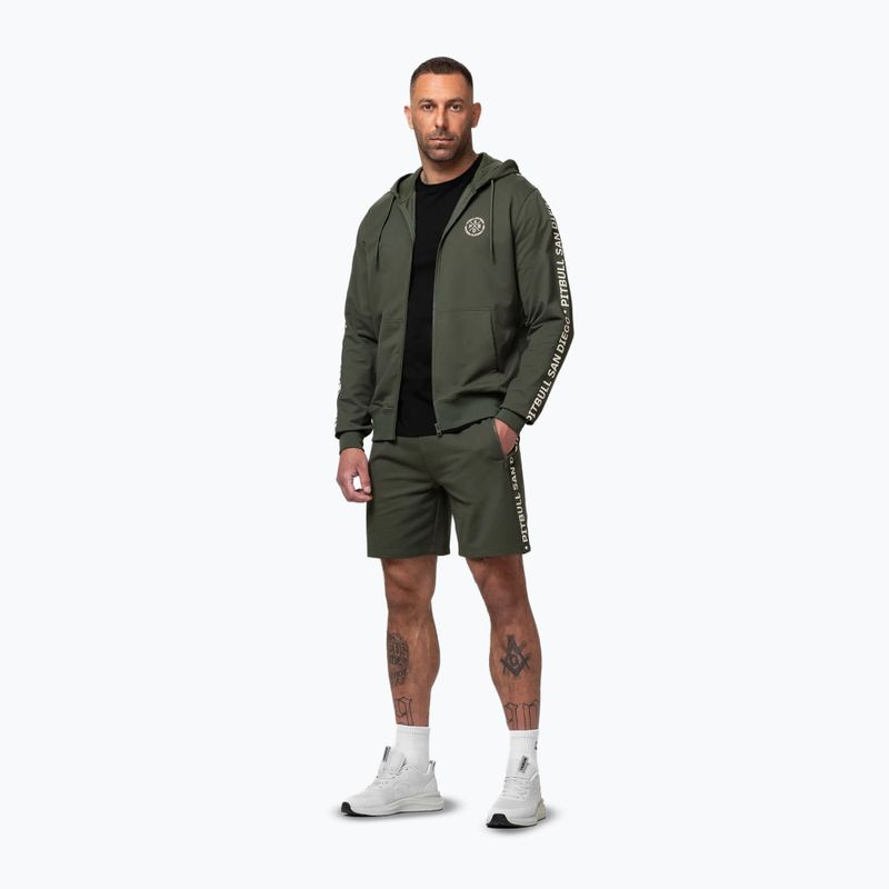 Мъжки суитшърт Pitbull Tape Parker Hooded Zip old green 2