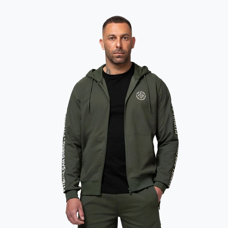 Мъжки суитшърт Pitbull Tape Parker Hooded Zip old green 4