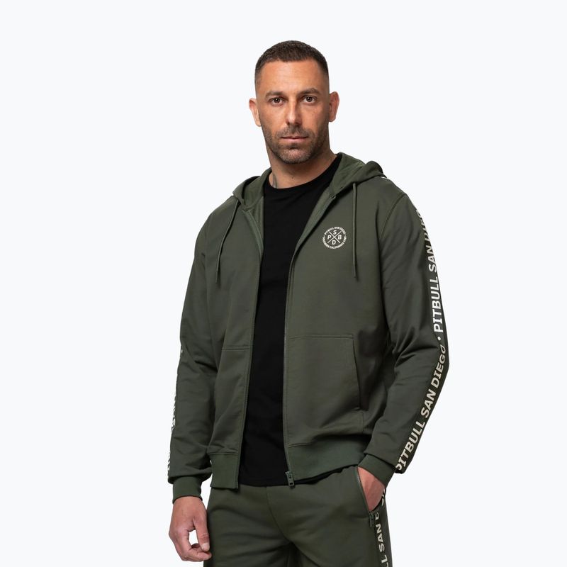 Мъжки суитшърт Pitbull Tape Parker Hooded Zip old green 5