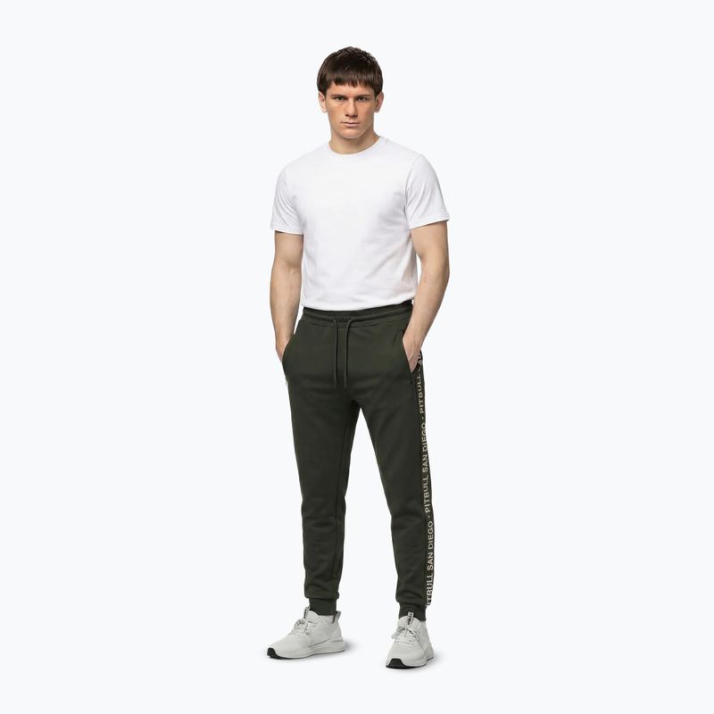 Мъжки панталони за бягане Pitbull Tape Parker Jogging old green 2