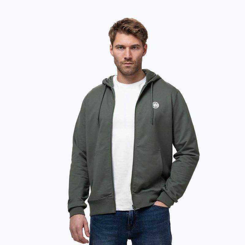 Мъжки суитшърт Pitbull Nugget Small Logo Hooded Zip sage green 4