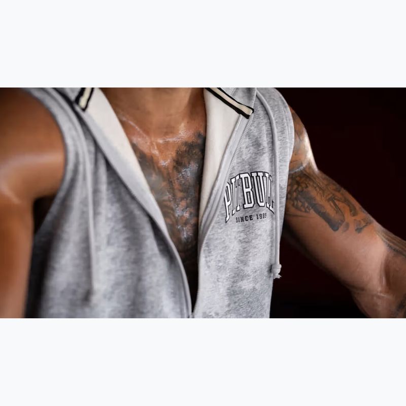 Мъжки суитшърт Pitbull Badger Hooded Vest Zip grey/melange 12
