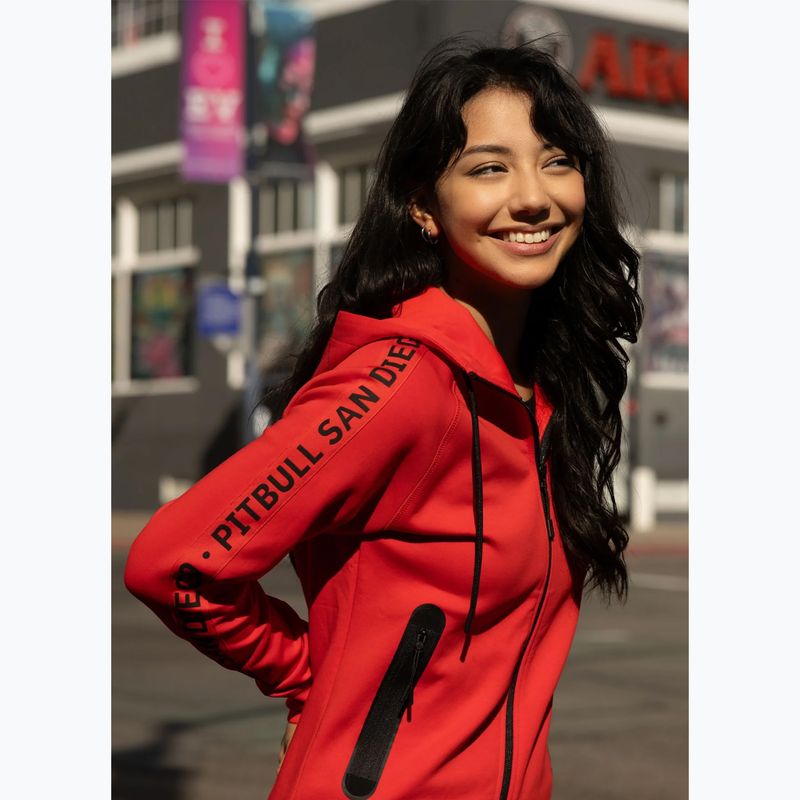 Дамски суитшърт Pitbull Explory Tape Hooded Zip fluo/red 14