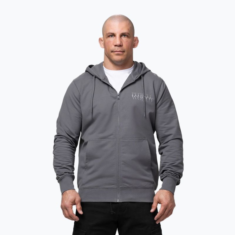Мъжки суитшърт Pitbull World Sweatshirt Zip Hooded graphite 4