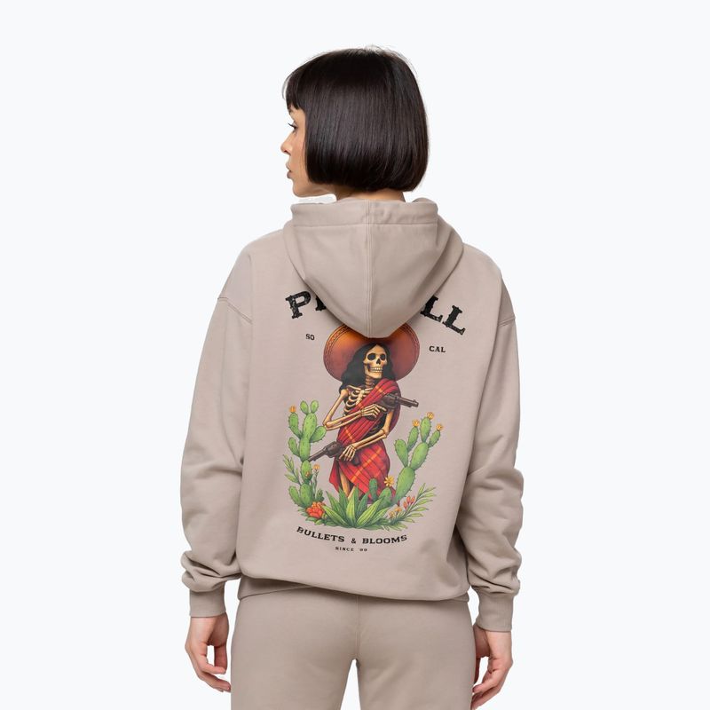 Дамски суитшърт Pitbull Bullets & Blooms Hooded sand savana 3
