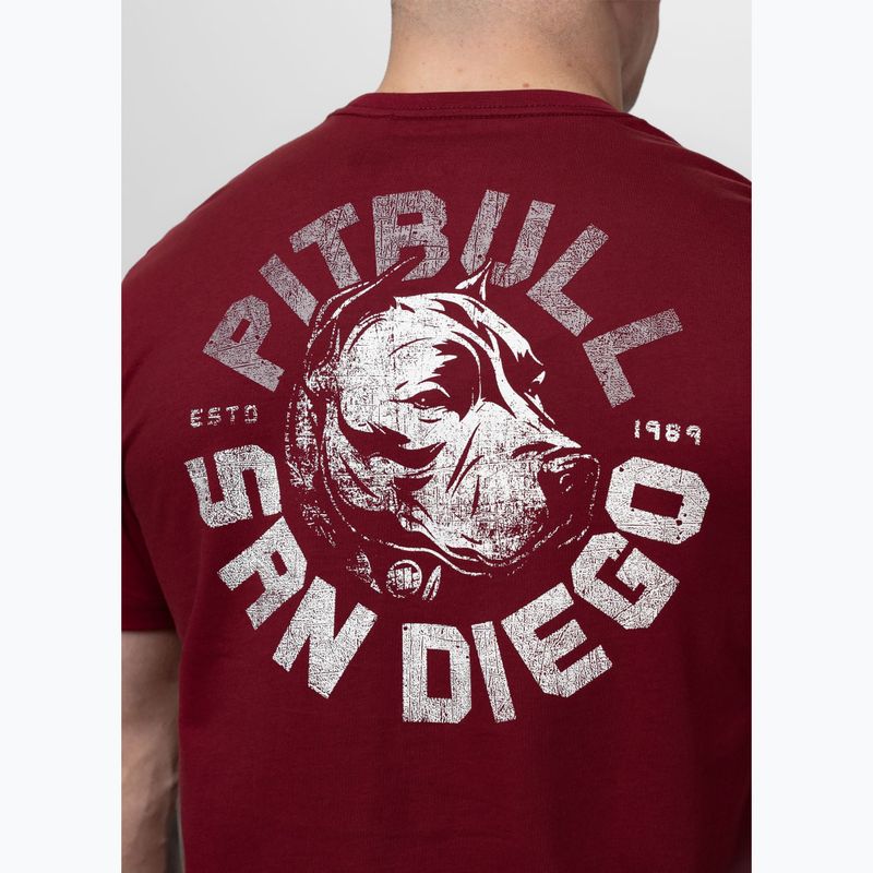 Мъжка тениска Pitbull Dog SD burgundy 3