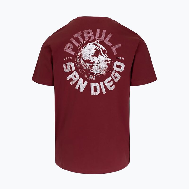 Мъжка тениска Pitbull Dog SD burgundy 5