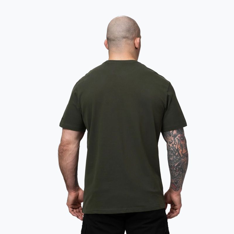 Мъжка тениска Pitbull USA CAL Big Logo old green 3