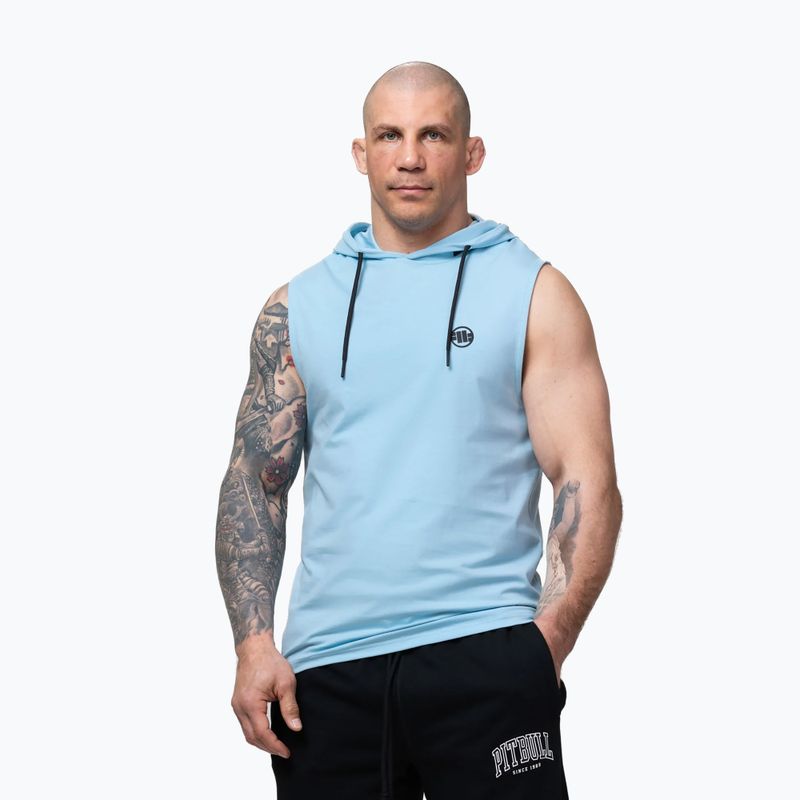 Мъжки суитшърт за тренировка Pitbull Mercado Hilltop Sleeveless Hooded light blue