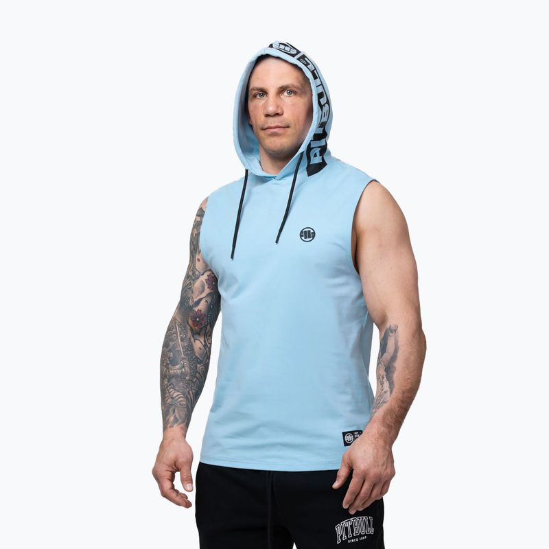 Мъжки суитшърт за тренировка Pitbull Mercado Hilltop Sleeveless Hooded light blue 4