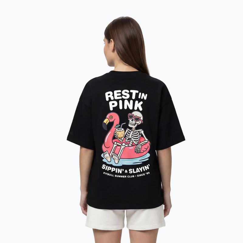Дамска тениска Pitbull Rest In Pink Oversize black 3