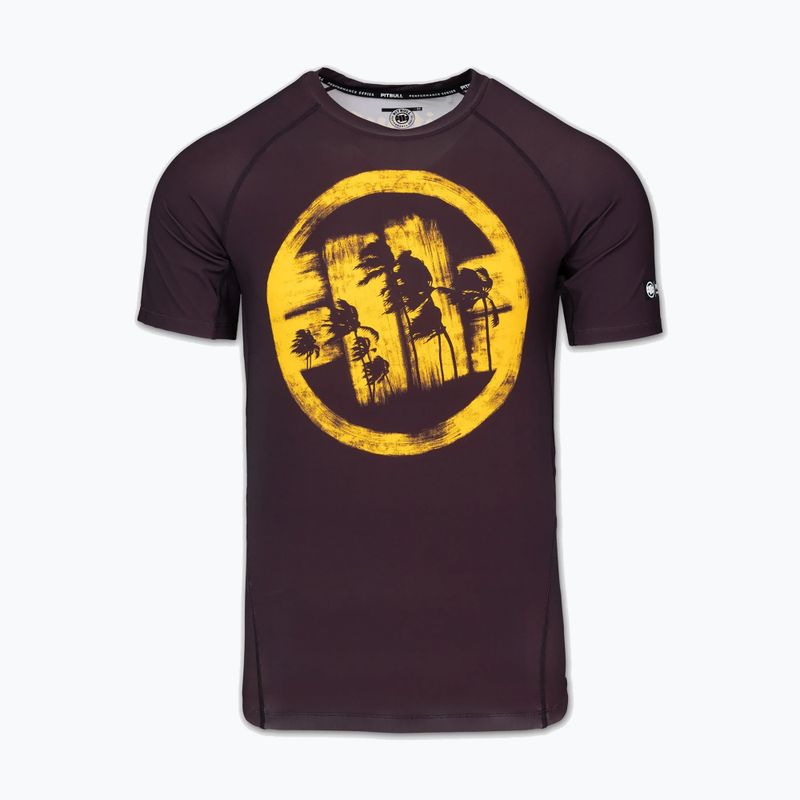 Мъжка тениска Pitbull Rashguard Logo Palms brown 3