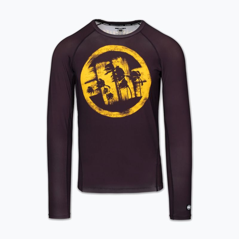 Мъжка блуза с дълъг ръкав за водни спортове Pitbull Rashguard Logo Palms brown 3
