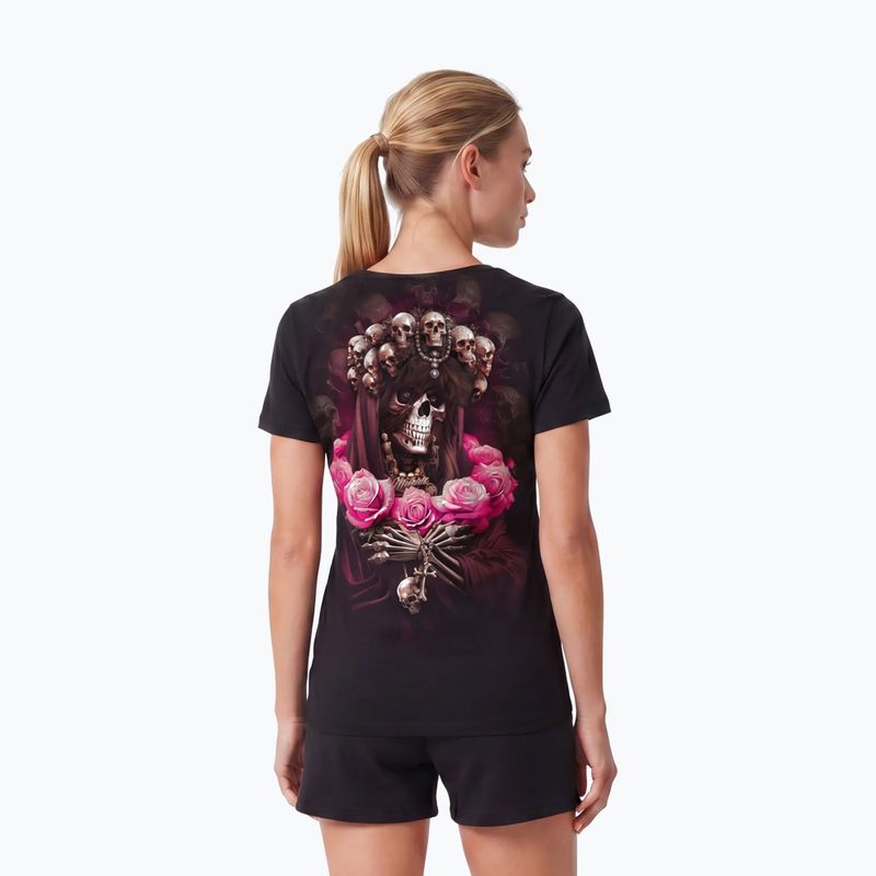 Дамска тениска Pitbull Santa Muerte black/pink 3