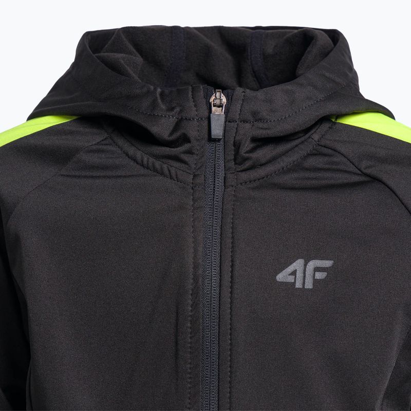 Детска блуза за преходи 4F черен-зелен HJZ22-JBLMF001 4