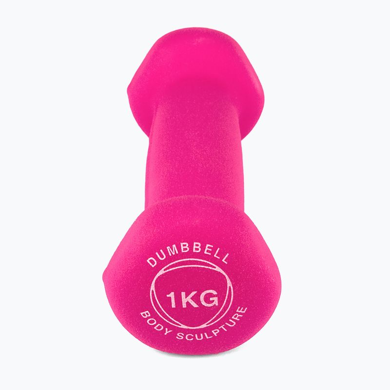 Гумиран дъмбел/гира Body Sculpture BW 513 z PVC 1 kg pink 3