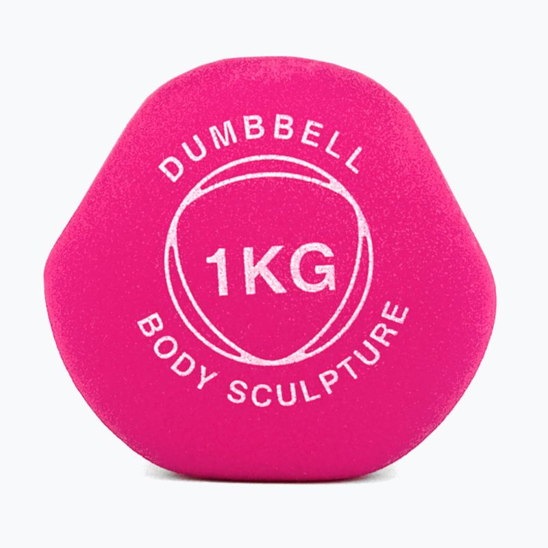 Гумиран дъмбел/гира Body Sculpture BW 513 z PVC 1 kg pink 4