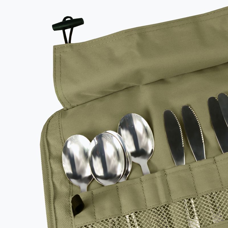 Комплект прибори за хранене OFFLANDER Camping Cutlery Set with Case green 5