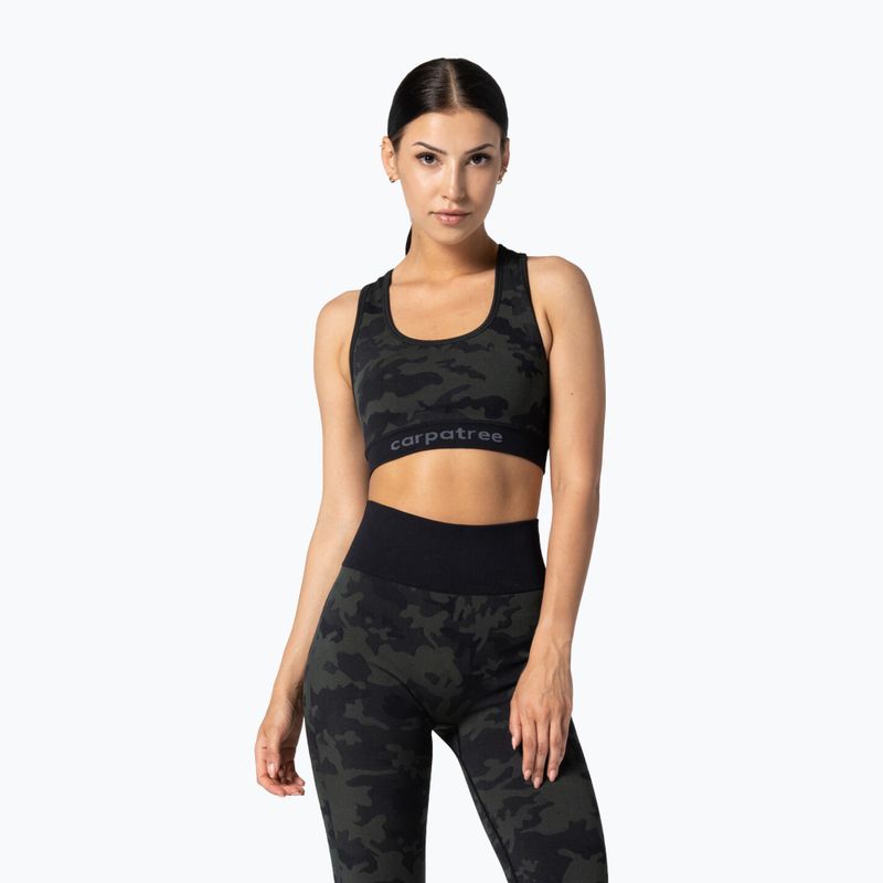Carpatree Camo Безшевен зелен фитнес сутиен