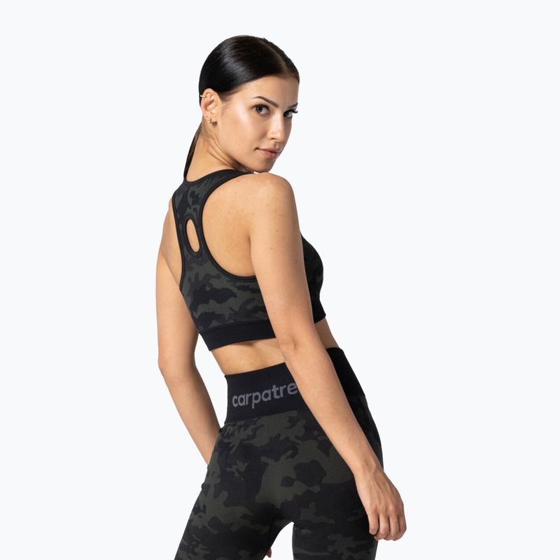 Carpatree Camo Безшевен зелен фитнес сутиен 2
