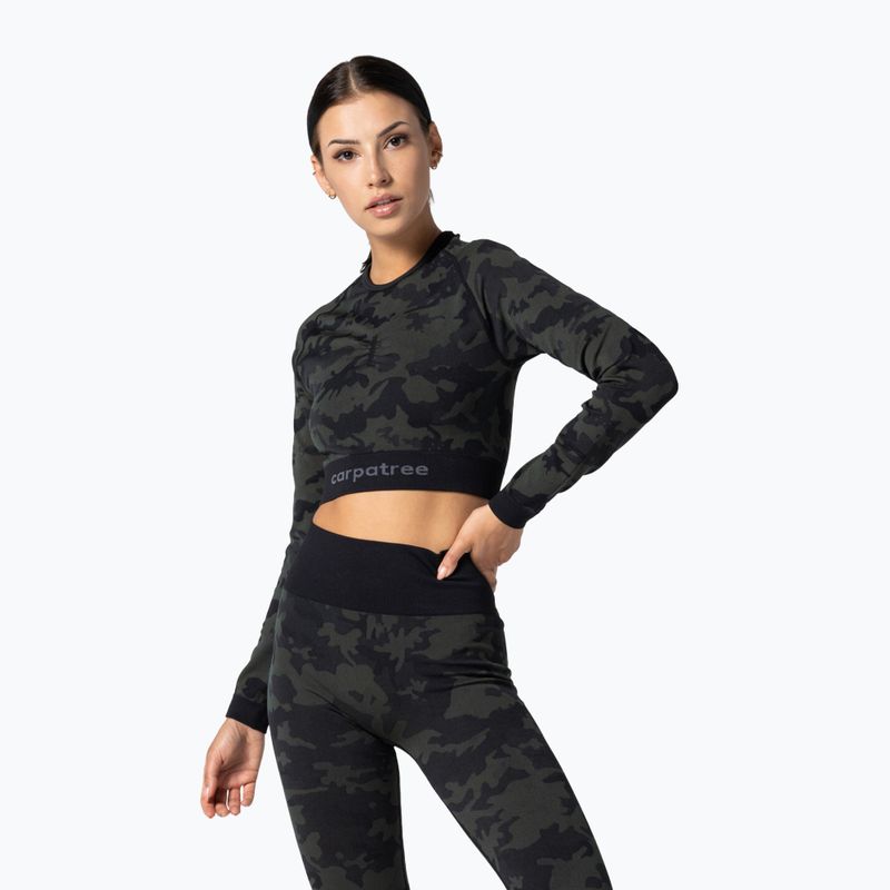 Дамски тренировъчен топ Carpatree Camo Seamless green