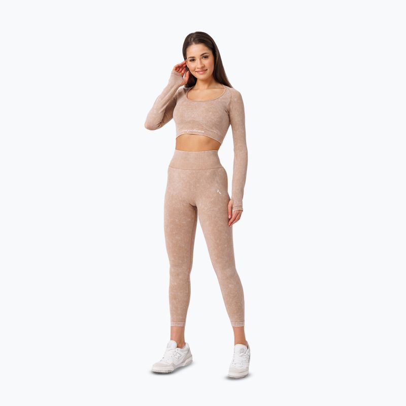 Дамски тренировъчен екип с дълъг ръкав Carpatree Yasmine Seamless beige stone wash 2