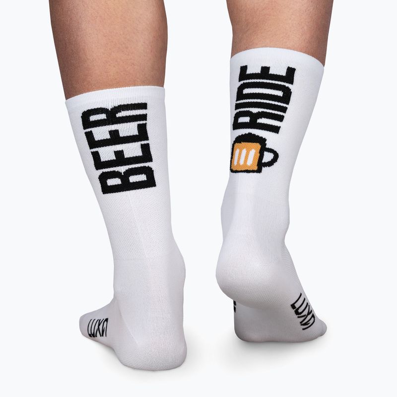 Luxa Beer Ride чорапи за колоездене бели 2