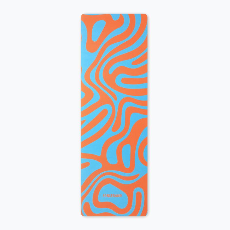 Килимче за йога/фитнес FORCEBAND Abstract Orange 4 мм оранжево/синьо