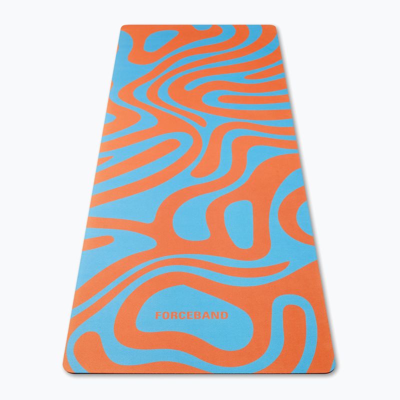 Килимче за йога/фитнес FORCEBAND Abstract Orange 4 мм оранжево/синьо 2