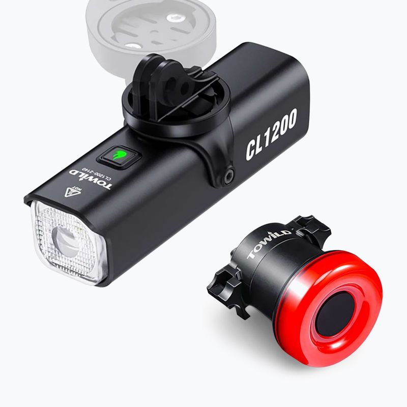 Комплект светлина за велосипед TOWILD CL600 + TL03 set black