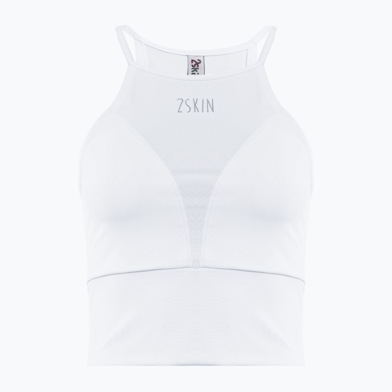 Дамски тренировъчен топ 2skin Crop Top White 2S-61305