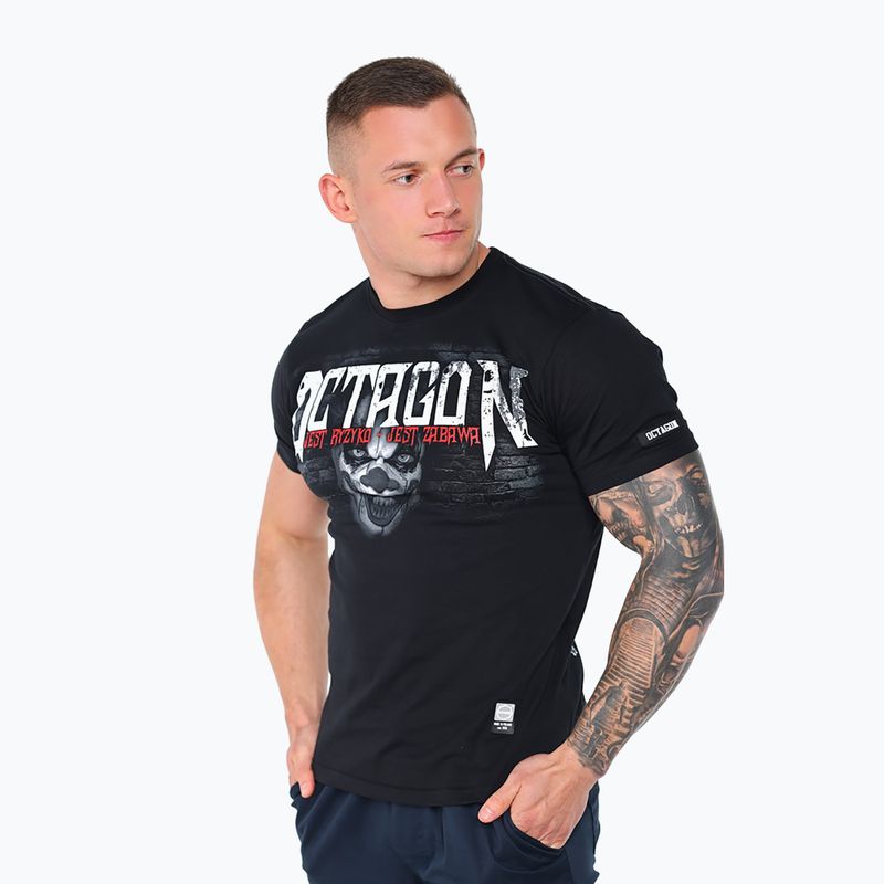 Мъжка тениска Octagon No Risk No Fun black/multicolor