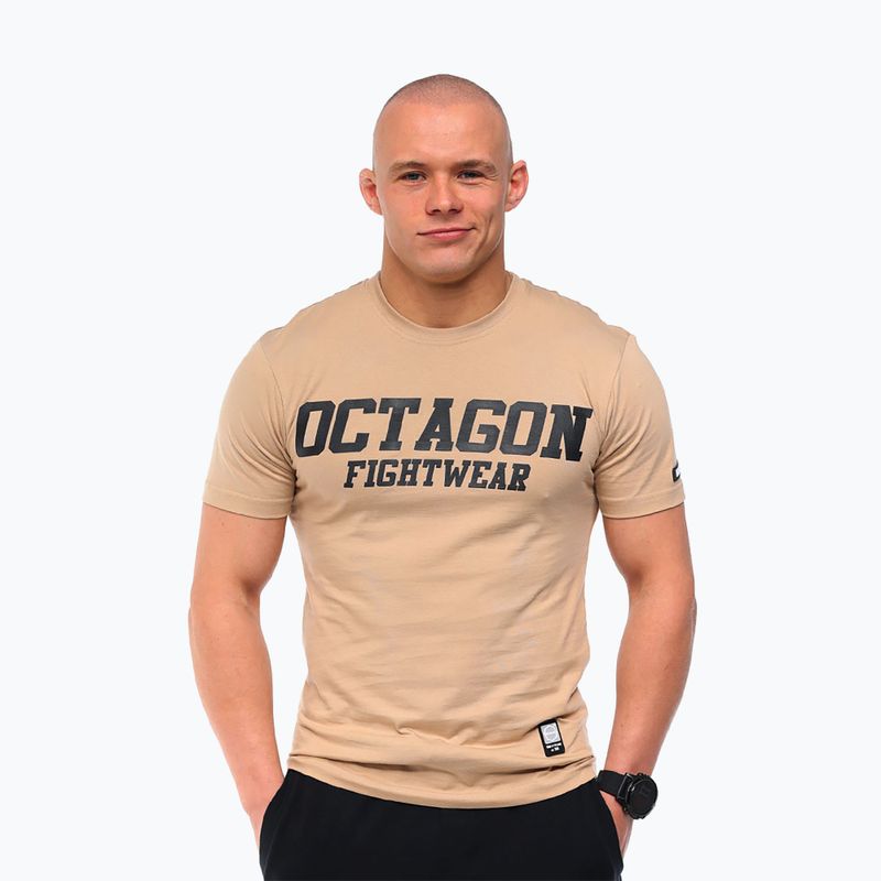 Мъжка тениска Octagon FW Straight бежова