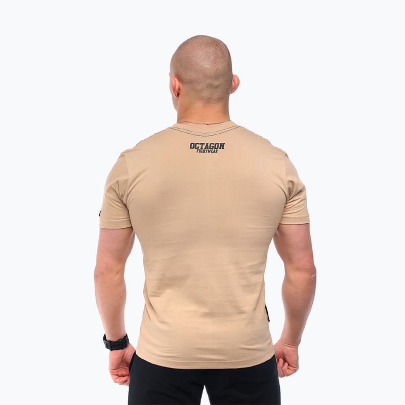 Мъжка тениска Octagon FW Straight бежова 2